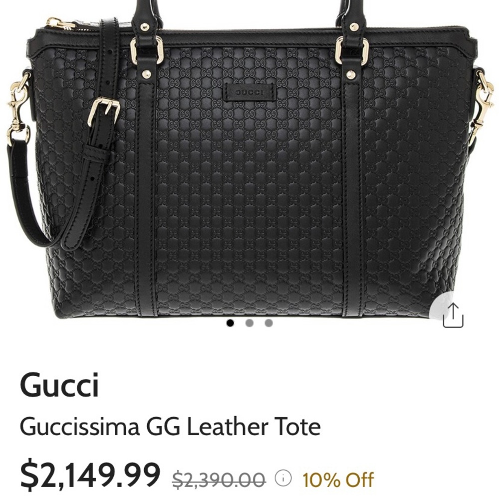 Gucci Micro Guccissima Black Leather Tote